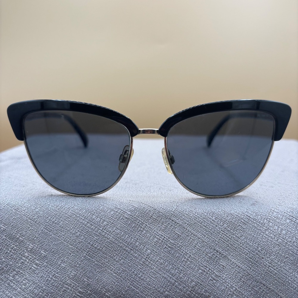 INVU Polarized Cat Eye Sunglasses Black Gold Swiss Eyewear Group 139-C1